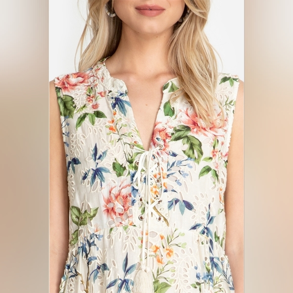 Johnny Was Caprice Lace Up Mini Dress - Picture 3 of 7